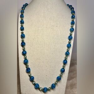 Vintage Blue Italian Murano Glass Necklace